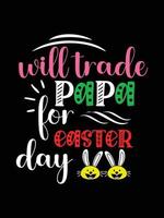 Easter day typography egg lettering t-shirt design holiday greeting cute bunny vector art