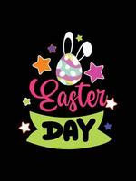 Pascua de Resurrección día tipografía huevo letras camiseta diseño fiesta saludo linda conejito vector Arte