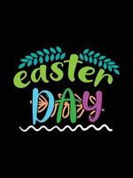 Easter day typography egg lettering t-shirt design holiday greeting cute bunny vector art