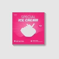 Special ice cream social media banner post design template vector