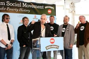 Josh Steely, Ben Cohen of Ben and Jerry s, Jerry Greenfield of Ben and Jerry s, Joey Barnes, Chris Daughtry, Brian Craddock, Josh Paul and David Lane CEO and president of ONE Ben and Jerry s Press Conference Supporting ONE Burbank, CA April 7, 2008 photo