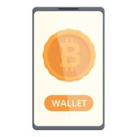 Online digital wallet icon cartoon vector. Crypto money vector