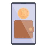 Trade wallet icon cartoon vector. Crypto money vector