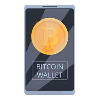 Bitcoin wallet icon cartoon vector. Cash finance vector