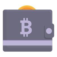 aplicación bitcoin billetera icono dibujos animados vector. cripto dinero vector