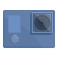 Blue dashcam icon cartoon vector. Go pro camera vector