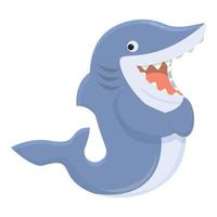 Smiling shark icon cartoon vector. Warning sea vector