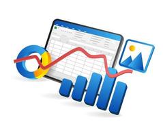 negocio analista datos sobresalir isométrica plano 3d ilustración concepto vector