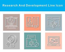 investigación y desarrollo vector icono conjunto