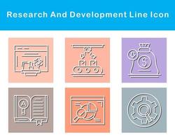 investigación y desarrollo vector icono conjunto