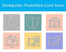 computadora función vector icono conjunto