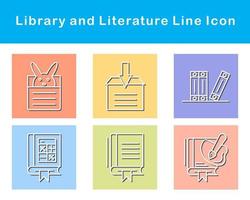 biblioteca y literatura vector icono conjunto