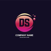 DS initial logo With Colorful Circle template vector