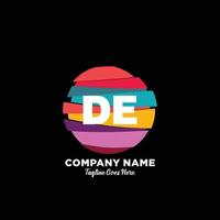 DE initial logo With Colorful template vector. vector