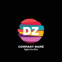 DZ initial logo With Colorful template vector. vector