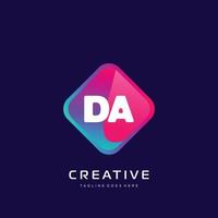 DA  initial logo With Colorful template vector. vector