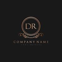 DR Letter Initial with Royal Luxury Logo Template vector