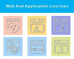 web y solicitud vector icono conjunto