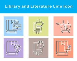 biblioteca y literatura vector icono conjunto