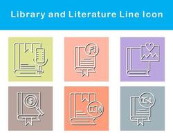 biblioteca y literatura vector icono conjunto