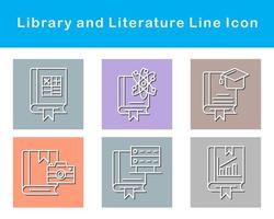 biblioteca y literatura vector icono conjunto