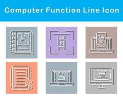 computadora función vector icono conjunto