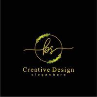 Initial BS beauty monogram and elegant logo design, handwriting logo of initial signature, wedding, fashion, floral and botanical logo concept design. vector