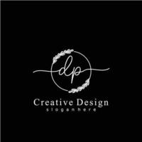 Initial DP beauty monogram and elegant logo design, handwriting logo of initial signature, wedding, fashion, floral and botanical logo concept design. vector