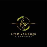 inicial por belleza monograma y elegante logo diseño, escritura logo de inicial firma, boda, moda, floral y botánico logo concepto diseño. vector