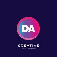 DA  initial logo With Colorful template vector. vector