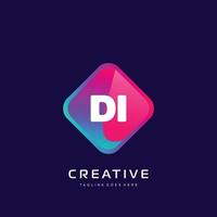 DI  initial logo With Colorful template vector. vector