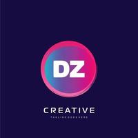 DZ  initial logo With Colorful template vector. vector