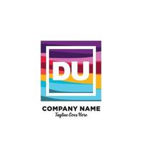 DU initial logo With Colorful template vector. vector