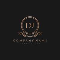 DJ Letter Initial with Royal Luxury Logo Template vector