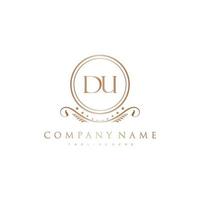 DU Letter Initial with Royal Luxury Logo Template vector