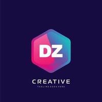 DZ  initial logo With Colorful template vector. vector