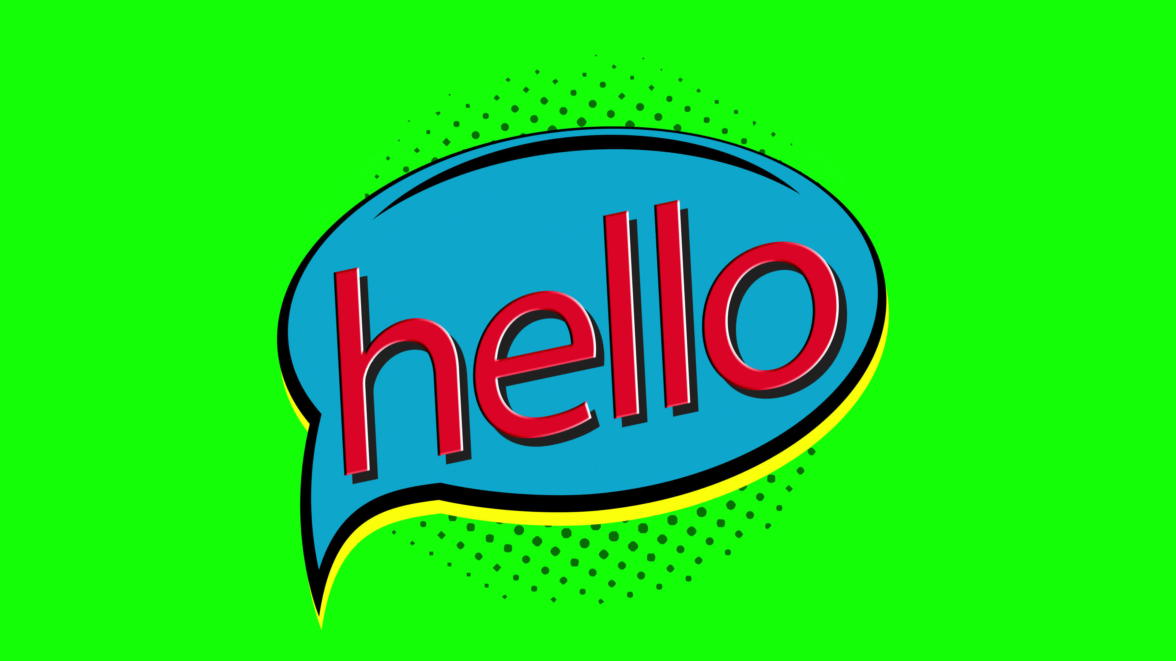 cartoon hello Comic speech Bubble loop Animation video transparent