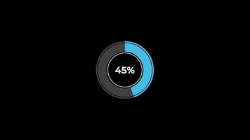 torta gráfico 0 0 para 5 percentagem infográficos Carregando círculo anel ou transferir, baixar animação com alfa canal. video