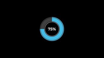 Pie Chart 0 to 75 Percentage Infographics Loading Circle Ring or Transfer, Download Animation with alpha channel. video