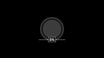 torta gráfico 0 0 para 5 percentagem infográficos Carregando círculo anel ou transferir, baixar animação com alfa canal. video