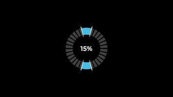 Kuchen Diagramm 0 zu 15 Prozentsatz Infografiken Wird geladen Kreis Ring oder überweisen, herunterladen Animation mit Alpha Kanal. video