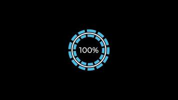 torta gráfico 0 0 para 100 percentagem infográficos Carregando círculo anel ou transferir, baixar animação com alfa canal. video