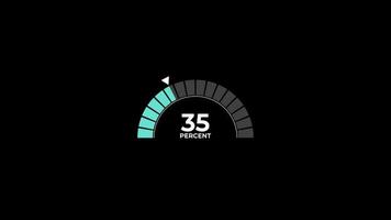 tarta gráfico 0 0 a 35 porcentaje infografia cargando circulo anillo o transferir, descargar animación con alfa canal. video