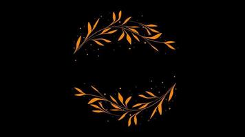 Wedding titles copy space for text animated flower, leaf wreath floral decoration Text Frame With alpha channel. video