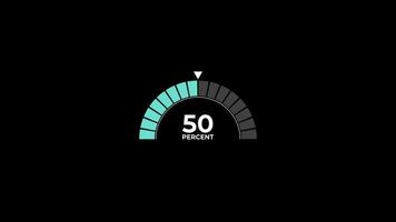 torta grafico 0 per 50 percentuale infografica Caricamento in corso cerchio squillare o trasferimento, Scarica animazione con alfa canale. video