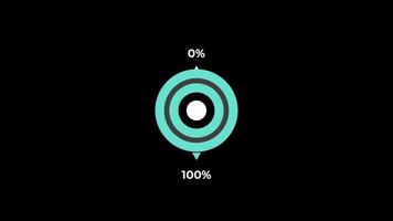 taart tabel 0 naar 100 percentage infographics bezig met laden cirkel ring of overdracht, downloaden animatie met alpha kanaal. video