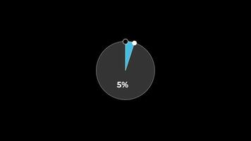 taart tabel 0 naar 5 percentage infographics bezig met laden cirkel ring of overdracht, downloaden animatie met alpha kanaal. video