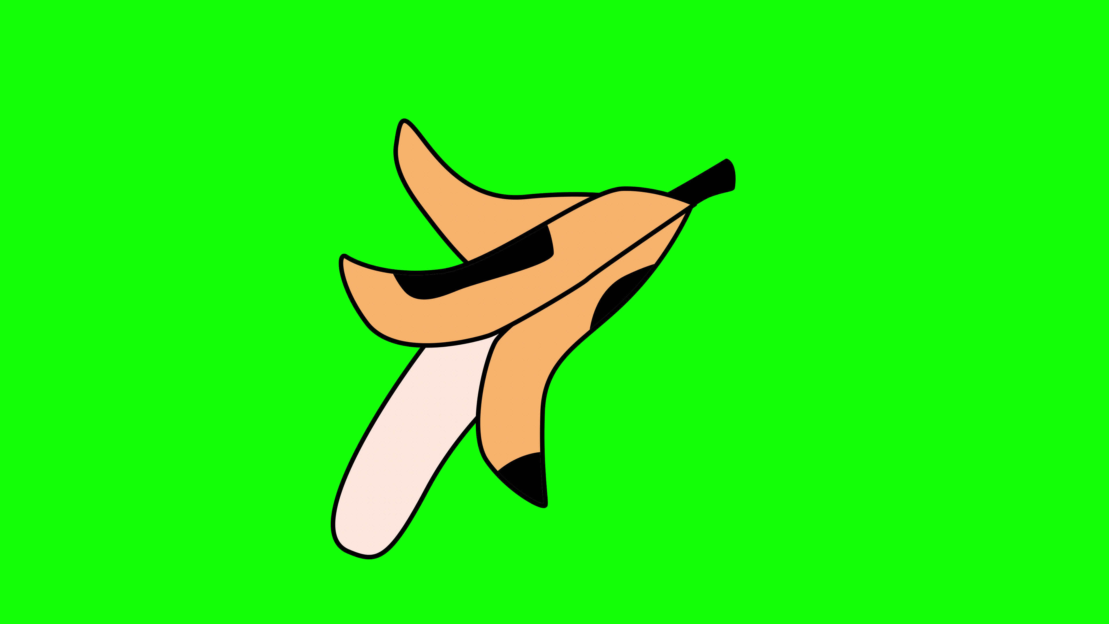 yellow banana icon loop Animation video transparent background with