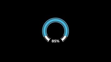 Pie Chart 0 to 85 Percentage Infographics Loading Circle Ring or Transfer, Download Animation with alpha channel. video