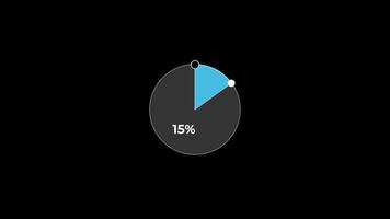 tarte graphique 0 à 15 pourcentage infographie chargement cercle bague ou transfert, Télécharger animation avec alpha canaliser. video